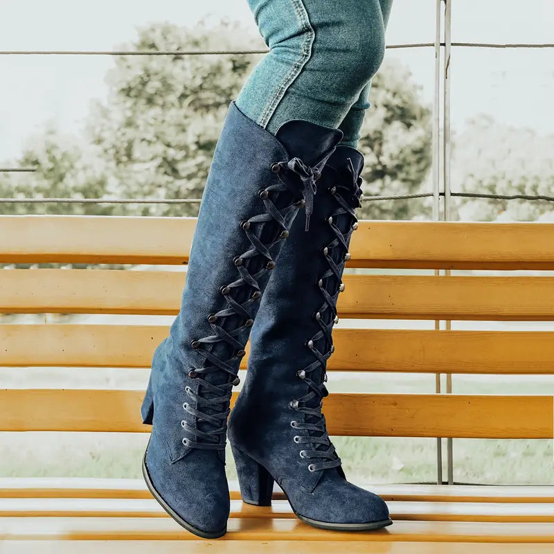 Botas largas mujer con tacón alto elegante