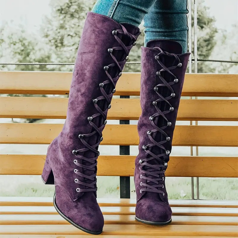 Botas largas mujer con tacón alto elegante
