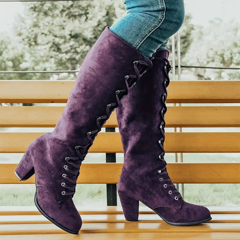 Botas largas mujer con tacón alto elegante