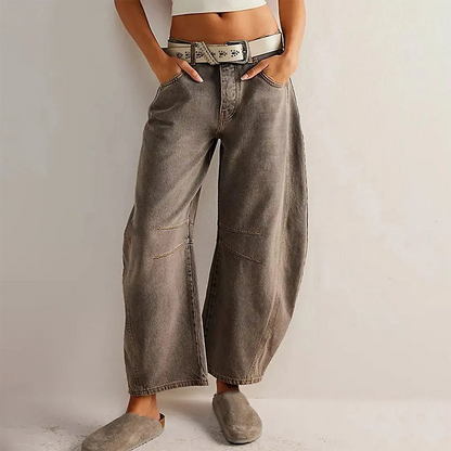 Pantalones vaqueros mujer ancho estilo fluido moderno
