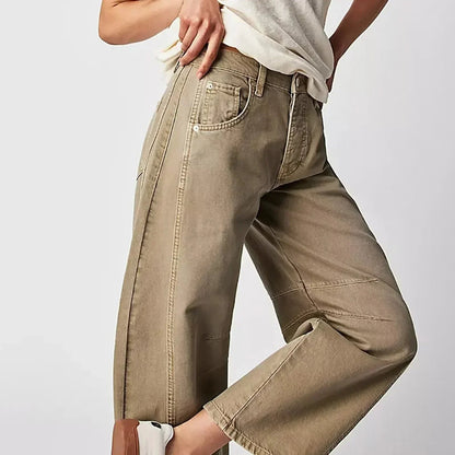Pantalones vaqueros mujer ancho estilo fluido moderno