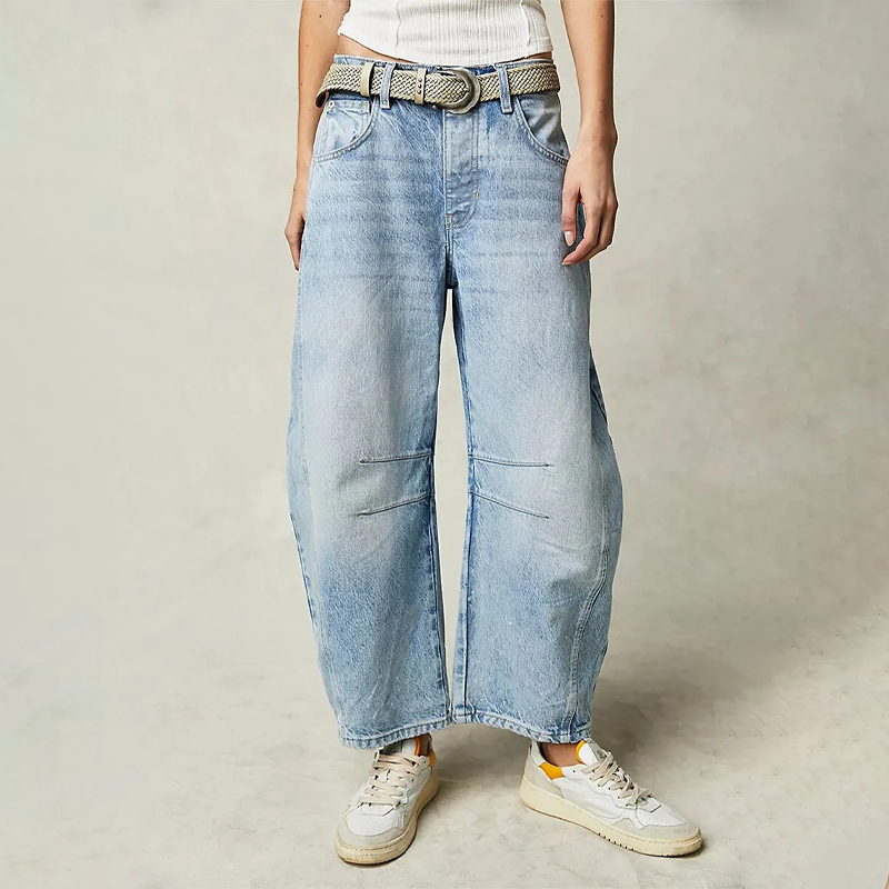 Pantalones vaqueros mujer ancho estilo fluido moderno
