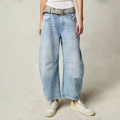 Pantalones vaqueros mujer ancho estilo fluido moderno