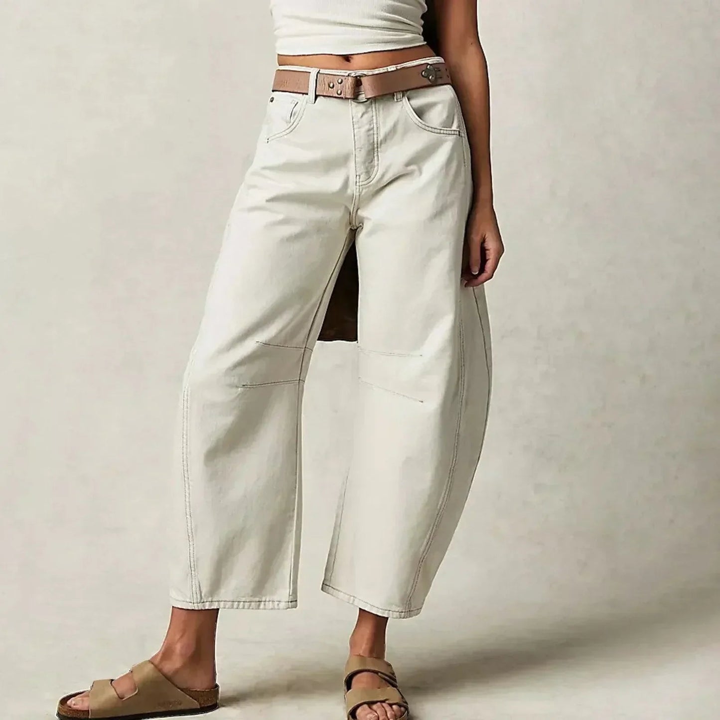 Pantalones vaqueros mujer ancho estilo fluido moderno