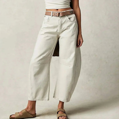 Pantalones vaqueros mujer ancho estilo fluido moderno