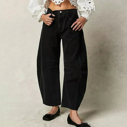 Pantalones vaqueros mujer ancho estilo fluido moderno
