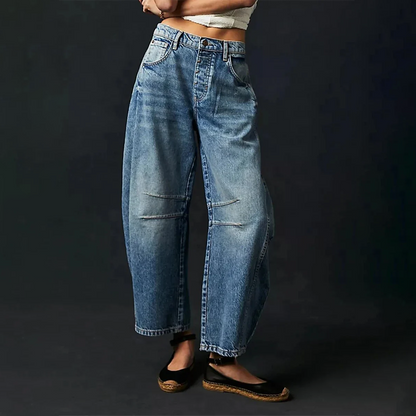 Pantalones vaqueros mujer ancho estilo fluido moderno