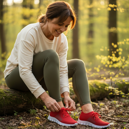 Zapatillas Running Mujer Knit Cordones Cuello Calcetín Suela Flexible