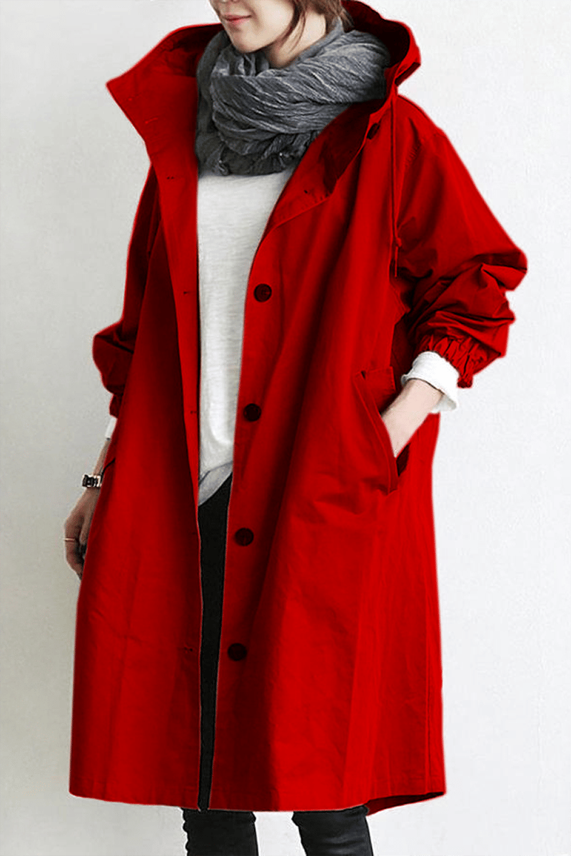 Trench Mujer Impermeable con Capucha Ajuste Elegante