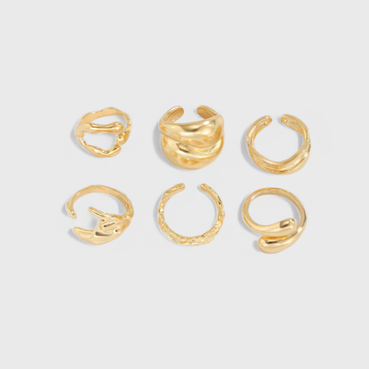 Conjunto de Anillos Mujer Múltiples Capas Ajustables