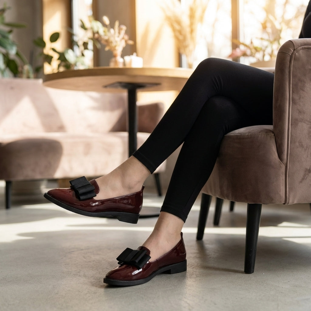 Mocasines Mujer Ortopédicos Piel Suave Lazo Decorativo