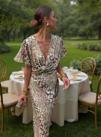 Vestido midi Mujer Estampado Corte Ajustado