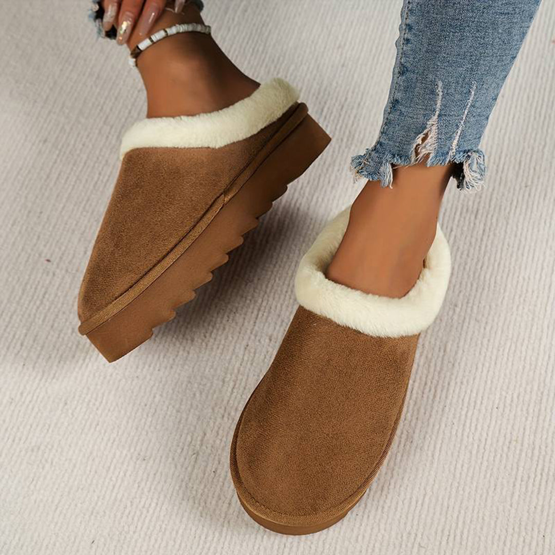 Zapatillas de casa mujer cálidas suela gruesa