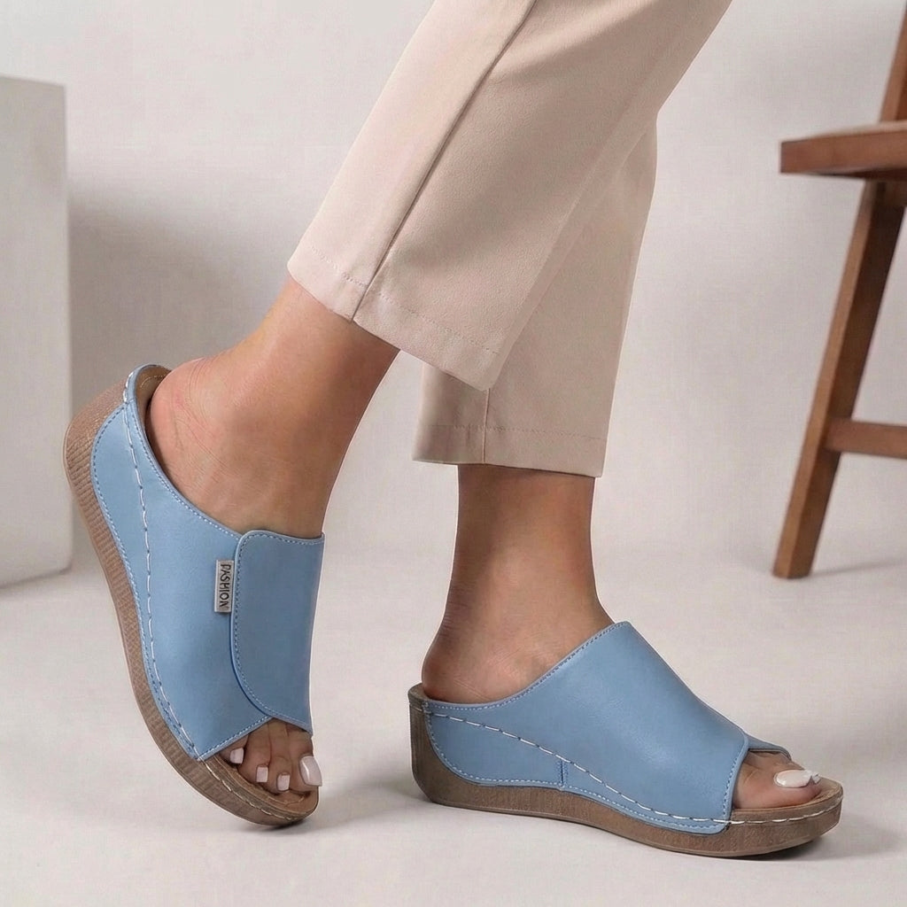 Zuecos Ortopédicos Mujer Cuña Diseño Fácil de Poner