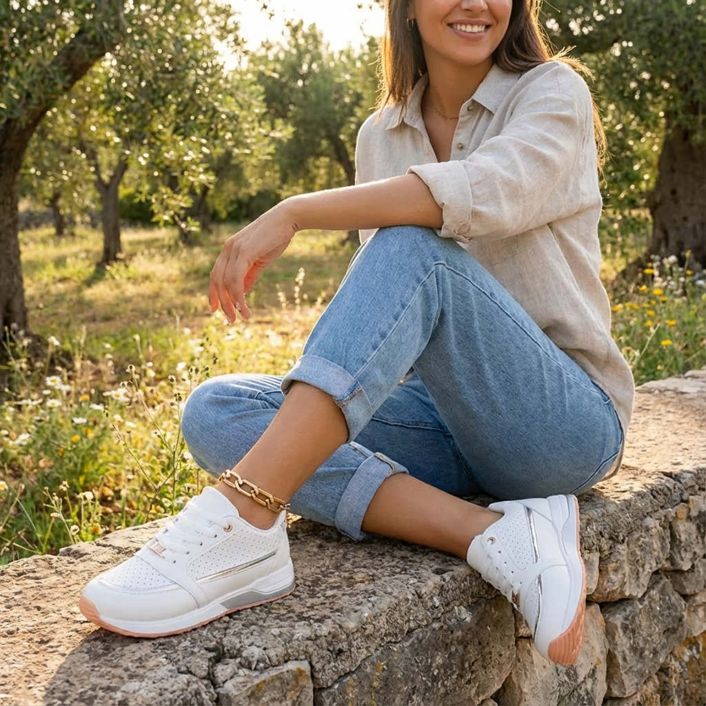 Zapatillas Plataforma Mujer con Cordones Casual