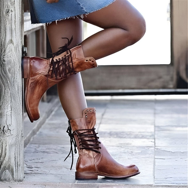 Botas mujer de piel confortables estilo casual invierno - Mavetta