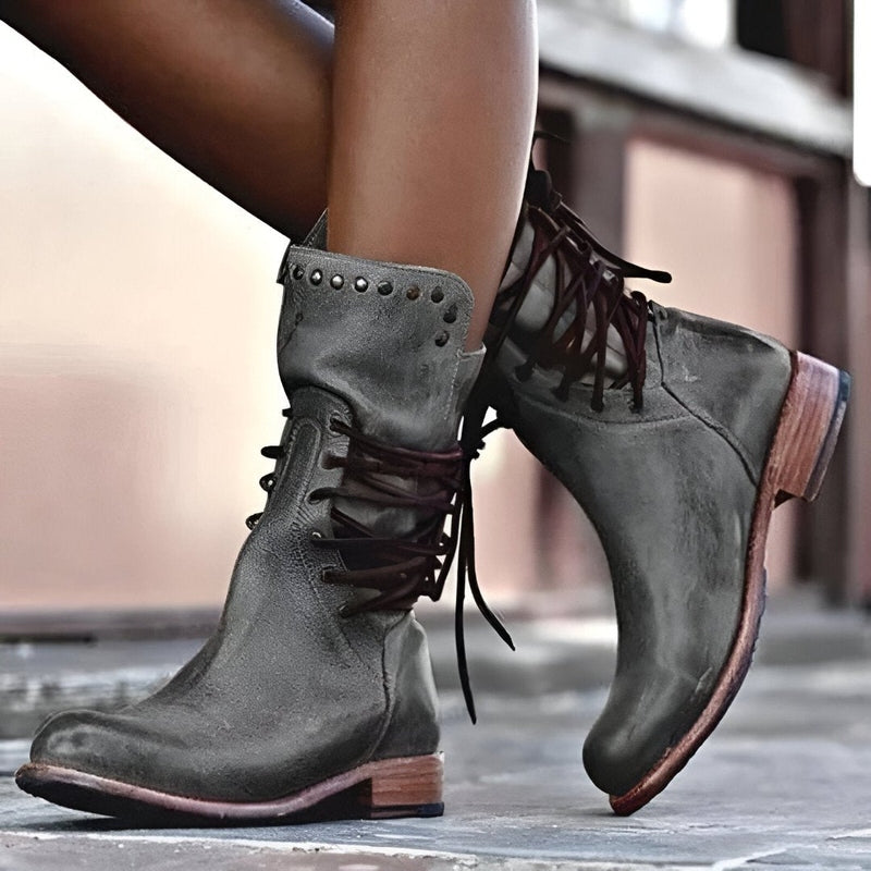 Botas mujer de piel confortables estilo casual invierno