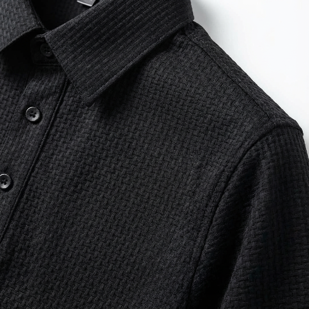 Camisa Hombre Texturizada con Botones Ajuste Clásico