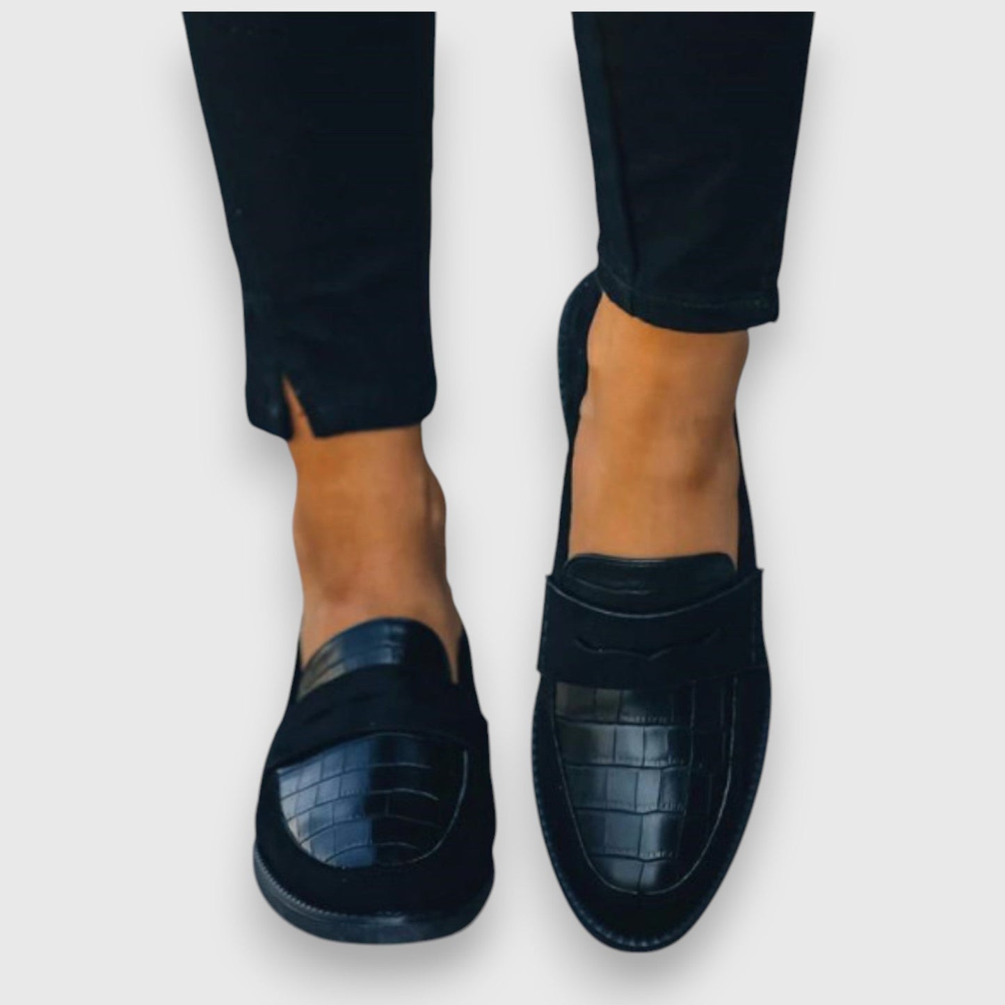 Zapatos Hombre de Piel con Patrón Cocodrilo y Confort Superior