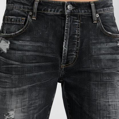 Pantalones Vaqueros Mujer Corte Recto Anchos Desgastados