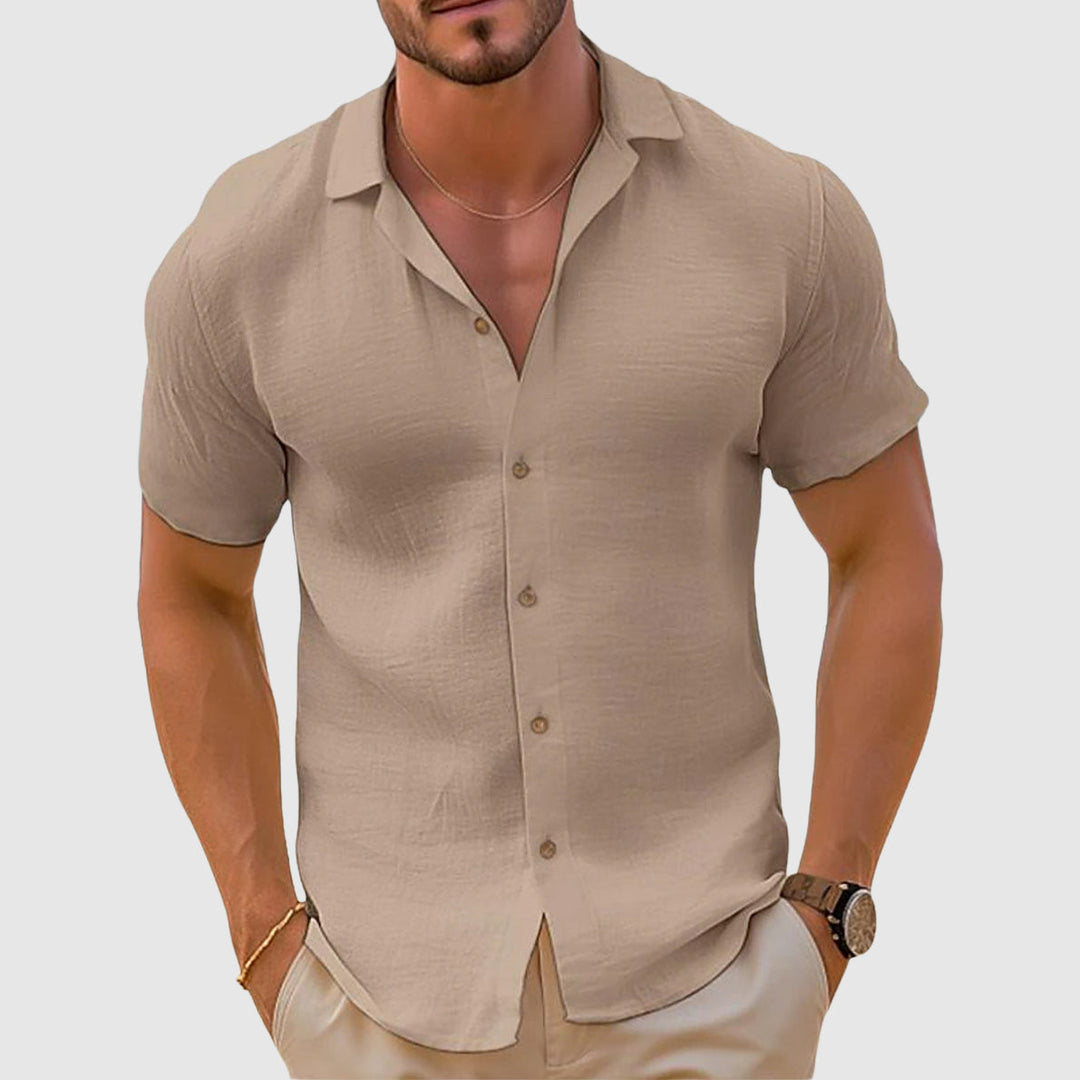 Camisa Hombre de Lino Manga Corta Verano - Mavetta