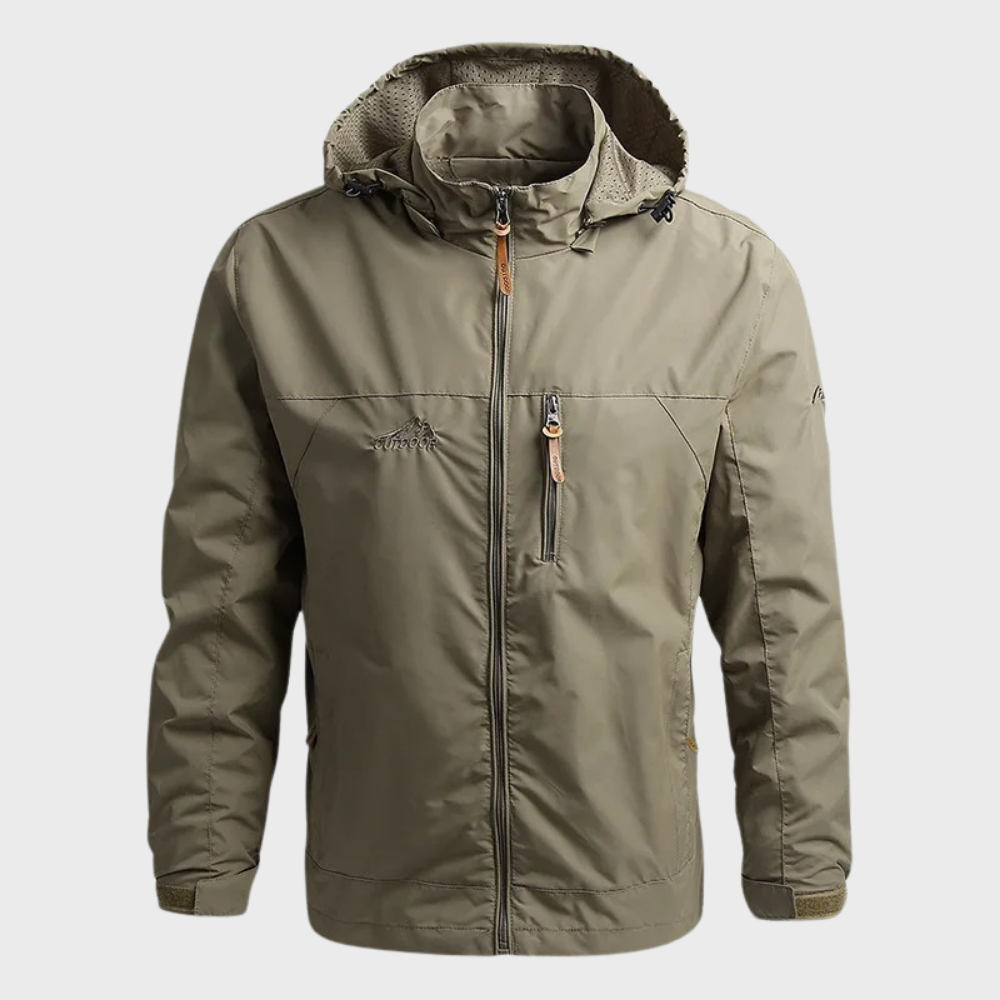 Chaqueta impermeable hombre con cuello alto ajustado