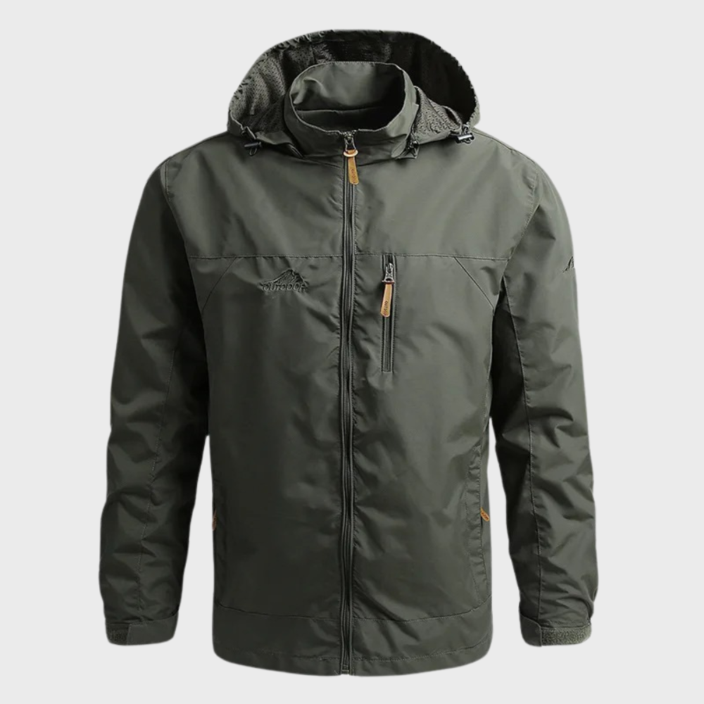Chaqueta impermeable hombre con cuello alto ajustado