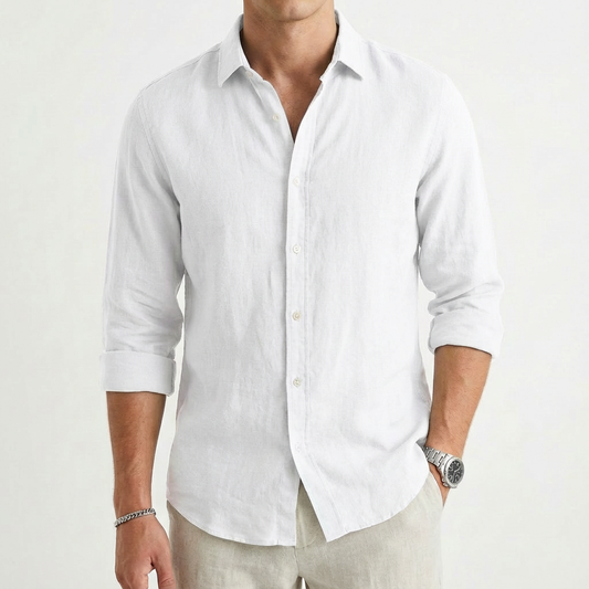 Camisa Hombre Algodón Cuello Clásico Manga Larga Casual - Mavetta