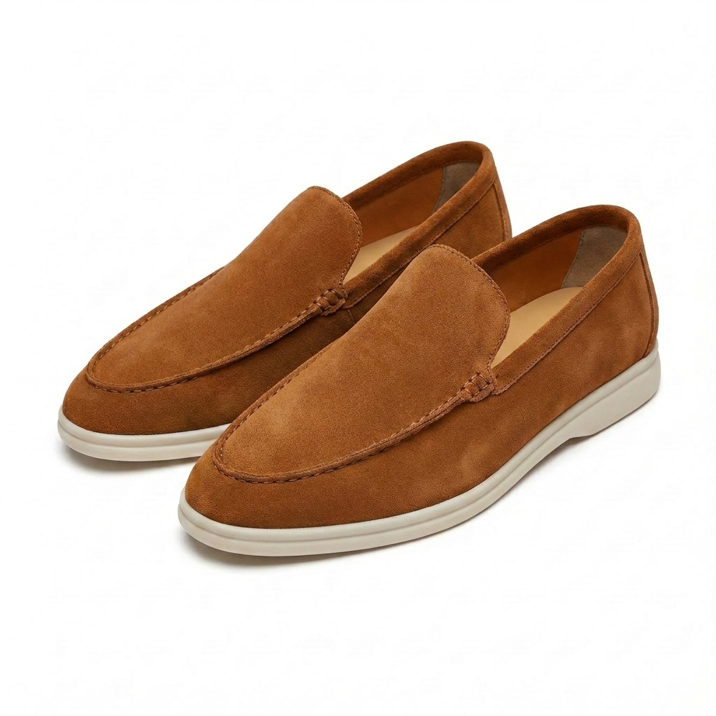 Mocasines Hombre Slip-On Piel Costuras Suela Contrastante Casual