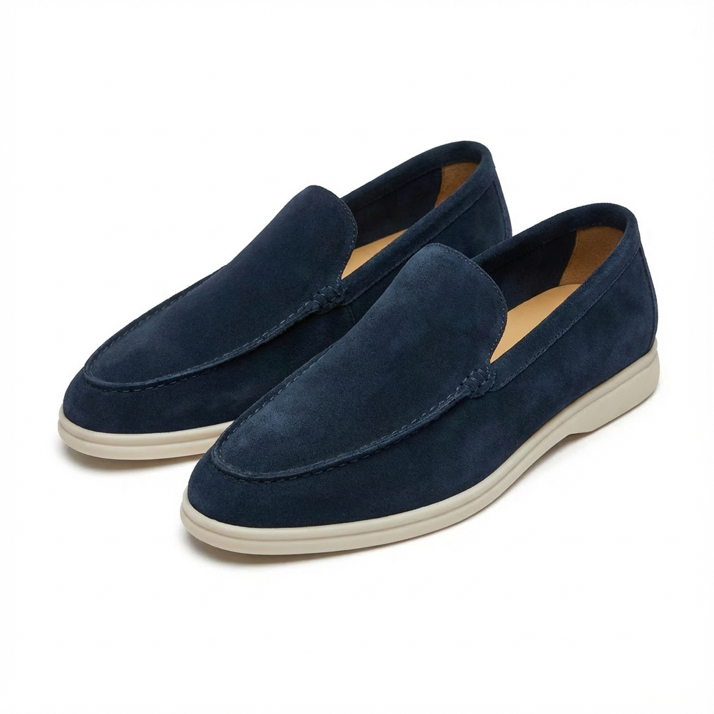 Mocasines Hombre Slip-On Piel Costuras Suela Contrastante Casual