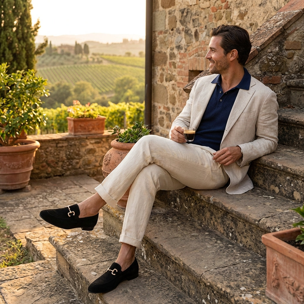 Mocasines Hombre Piel Hebilla Slip-On Elegante
