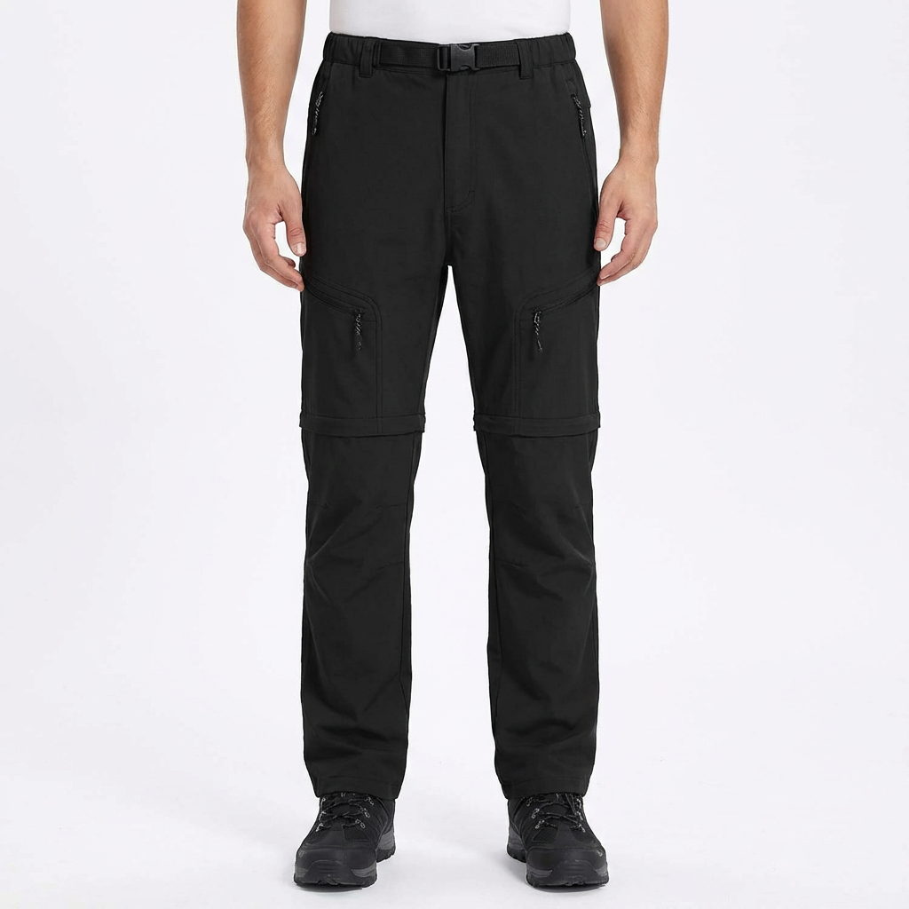 Pantalón Convertible Hombre con Piernas Desmontables y Cinturón