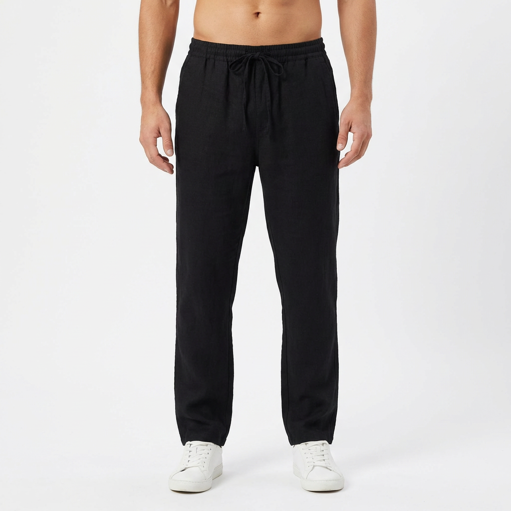 Pantalón Hombre Algodón Cintura Elástica Pernera Recta