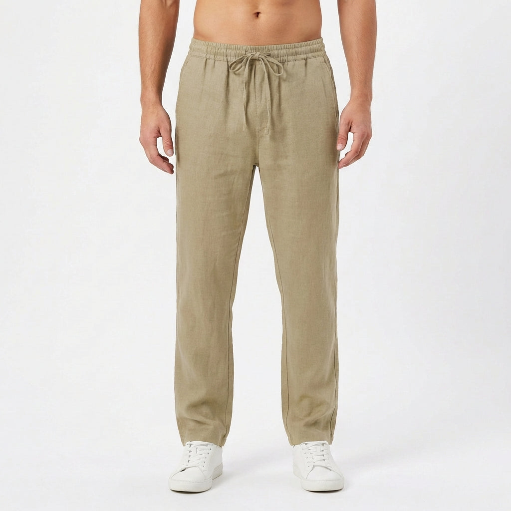 Pantalón Hombre Algodón Cintura Elástica Pernera Recta