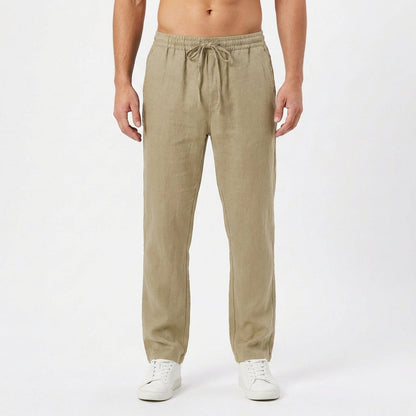 Pantalón Hombre Algodón Cintura Elástica Pernera Recta