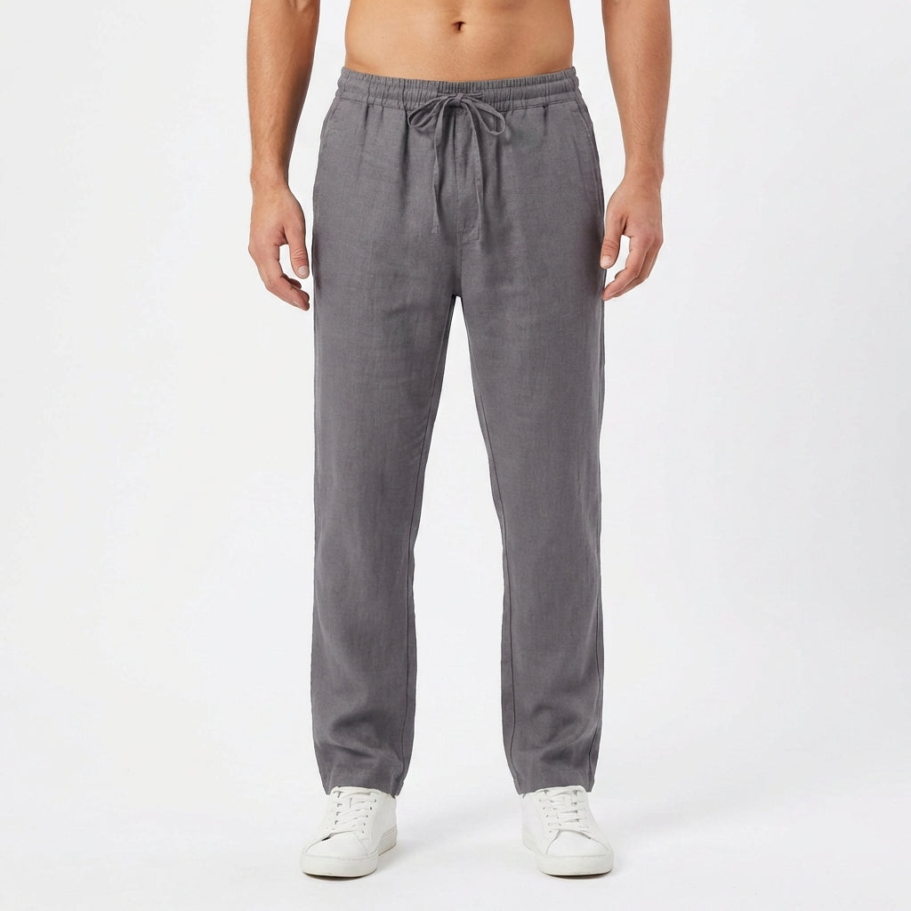 Pantalón Hombre Algodón Cintura Elástica Pernera Recta