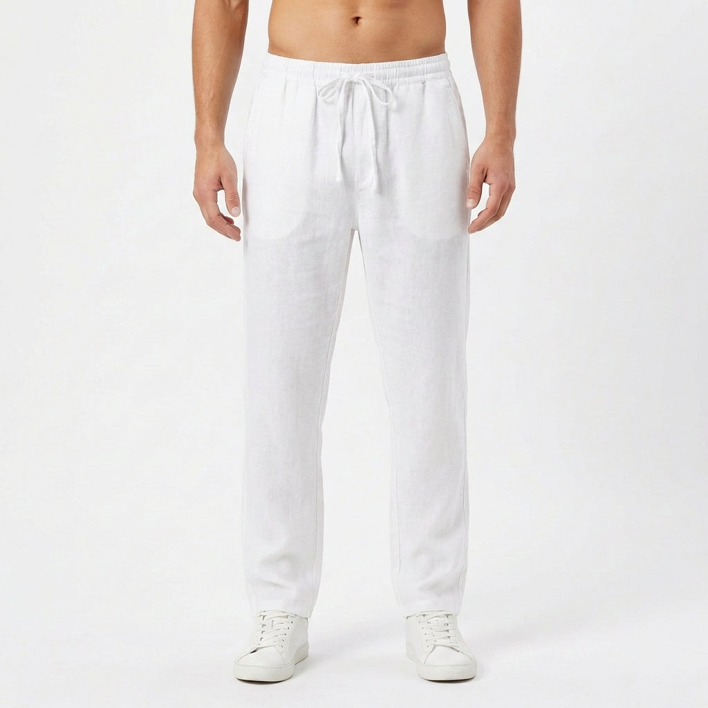 Pantalón Hombre Algodón Cintura Elástica Pernera Recta