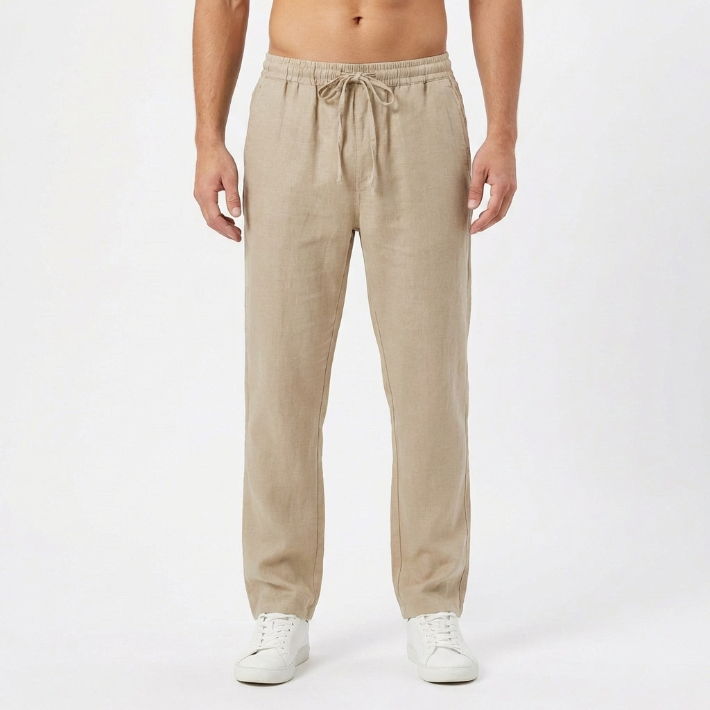 Pantalón Hombre Algodón Cintura Elástica Pernera Recta