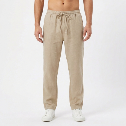 Pantalón Hombre Algodón Cintura Elástica Pernera Recta