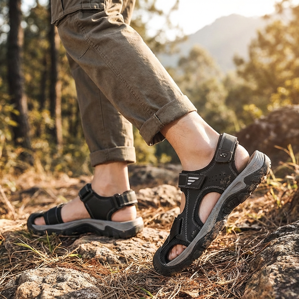 Sandalias Hombre Trekking con Puntera Protegida y Tiras Ajustables