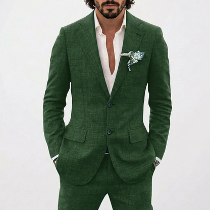 Traje Hombre Corte Relajado Solapa Clásica Veraniego