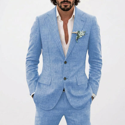 Traje Hombre Corte Relajado Solapa Clásica Veraniego