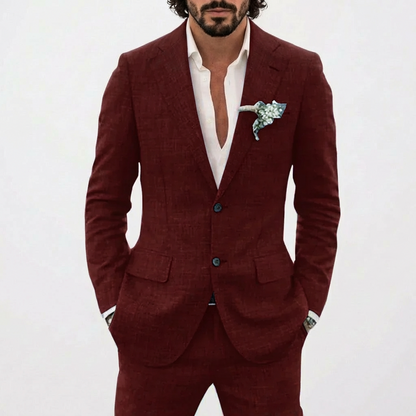 Traje Hombre Corte Relajado Solapa Clásica Veraniego