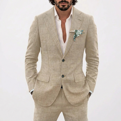 Traje Hombre Corte Relajado Solapa Clásica Veraniego