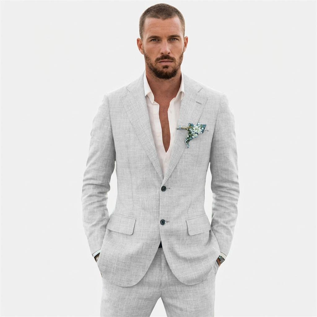 Traje Hombre Corte Relajado Solapa Clásica Veraniego - Mavetta