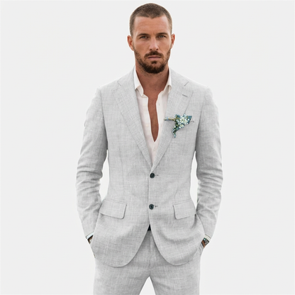 Traje Hombre Corte Relajado Solapa Clásica Veraniego - Mavetta