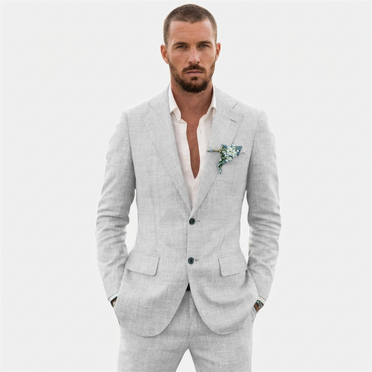 Traje Hombre Corte Relajado Solapa Clásica Veraniego - Mavetta
