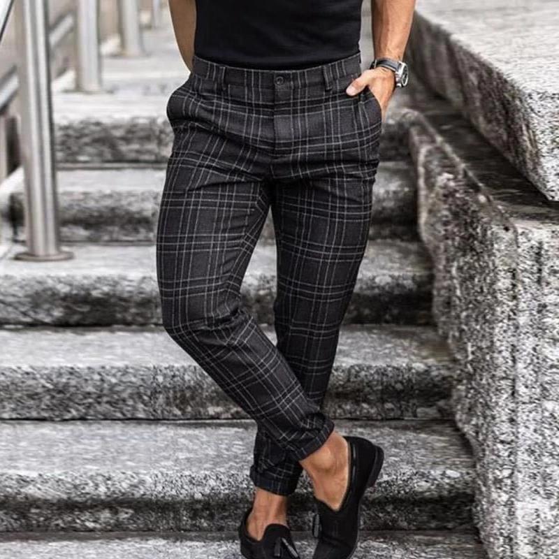 Pantalones Chinos Hombre Estampado Cuadros Ajuste Regular - Mavetta