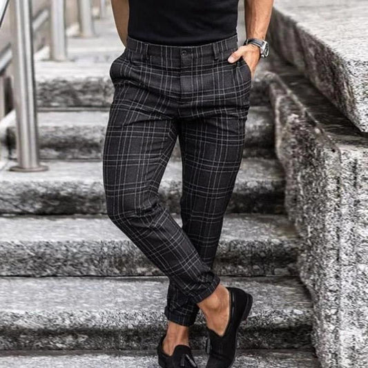 Pantalones Chinos Hombre Estampado Cuadros Ajuste Regular - Mavetta