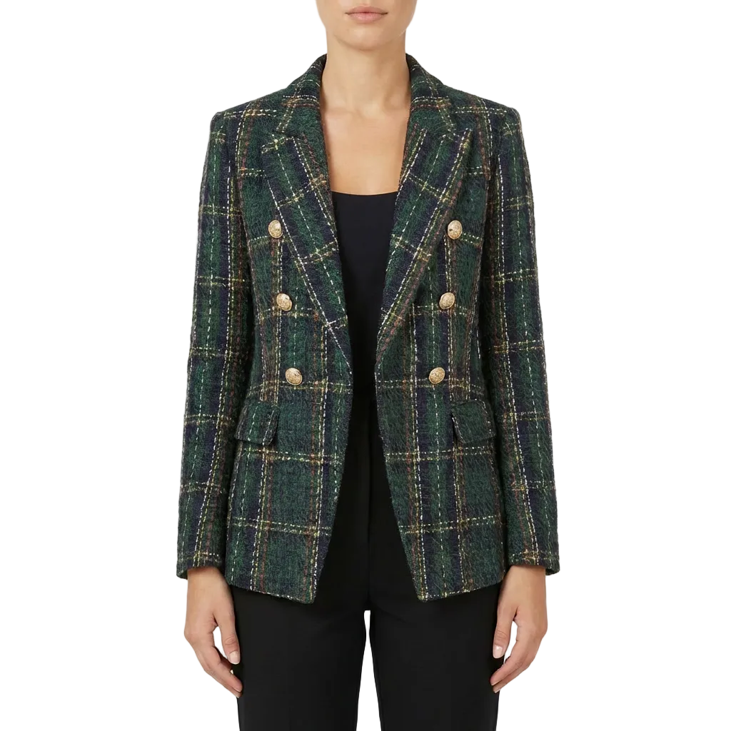 Blazer Mujer con Botones Decorativos Cierre Cruzado Elegante